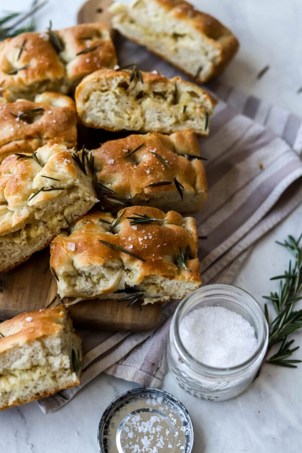 cheesy garlic focaccia with rosemary