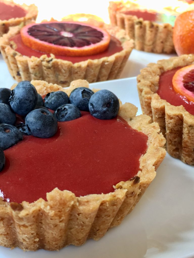 Blood Orange Mini Tarts with Pistachio Shortbread Crust Blood Orange Mini Tarts with Pistachio Shortbread Crust